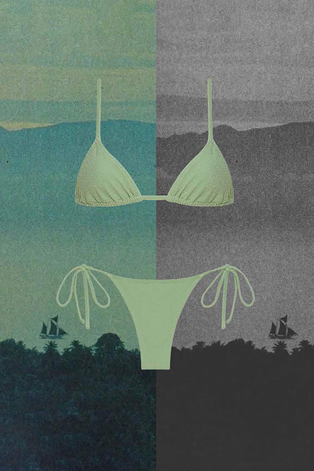 praia bottom in seafoam eco terry - Image 5